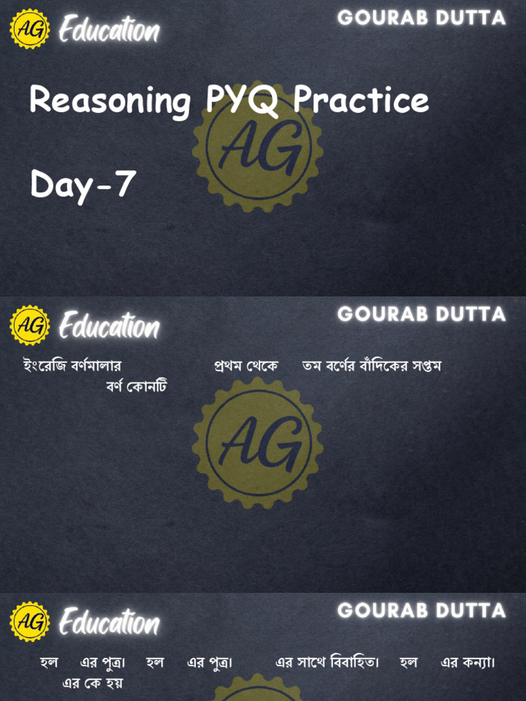 Reasoning PYQ Practice Day-7 | PDF