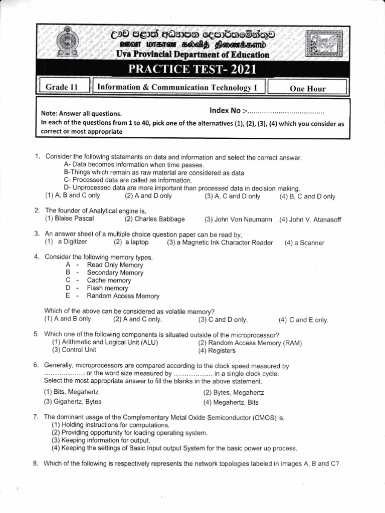 Grade 11 ICT 3rd Term Test Paper | PDF | Computer Data Storage ...