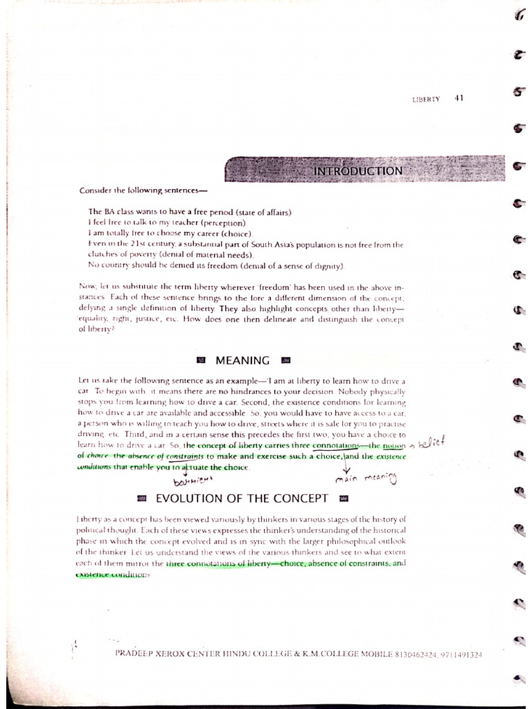 Liberty BA Prog 1st Sem Notes | PDF