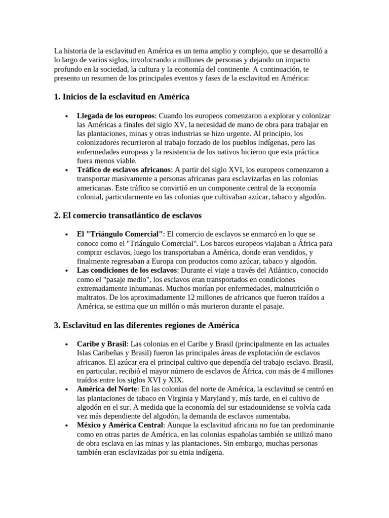 Historia de la esclavitud en América | PDF | Esclavitud | Abolicionismo