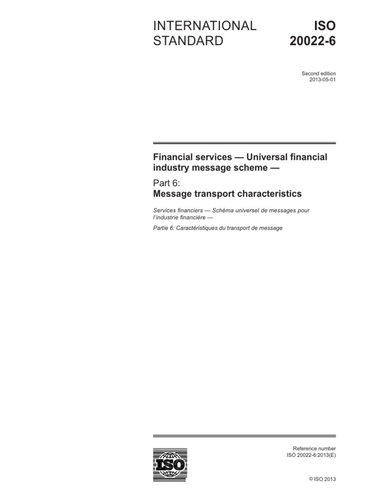Iso 20022-6-2013-05 | PDF | International Organization For ...