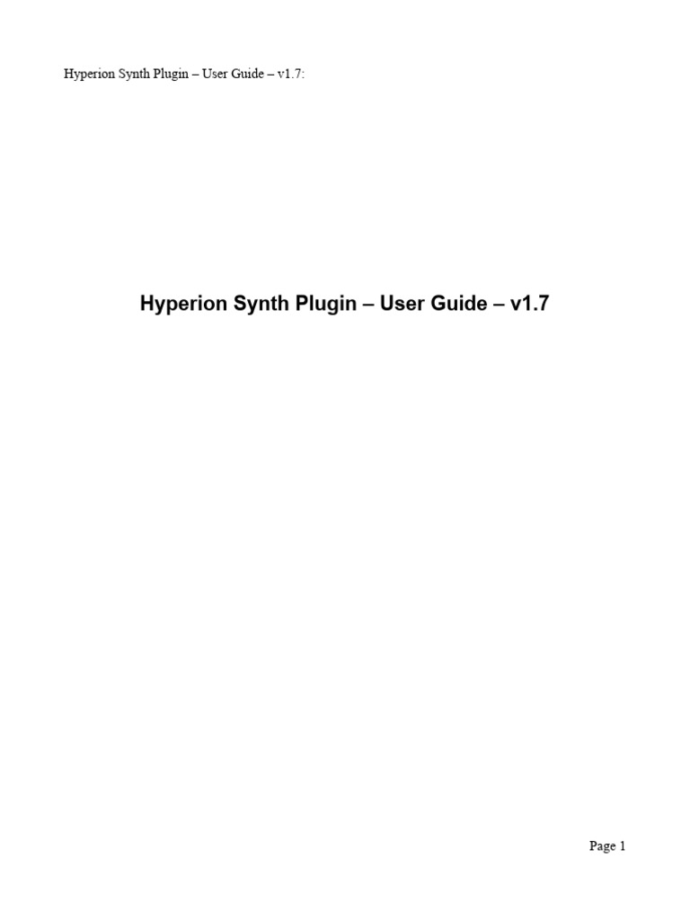 Hyperionuserguide Pdf Synthesizer Frequency Modulation
