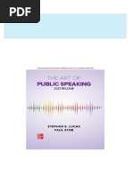 The Art of Public Speaking 13th Edition Edition Stephen E
