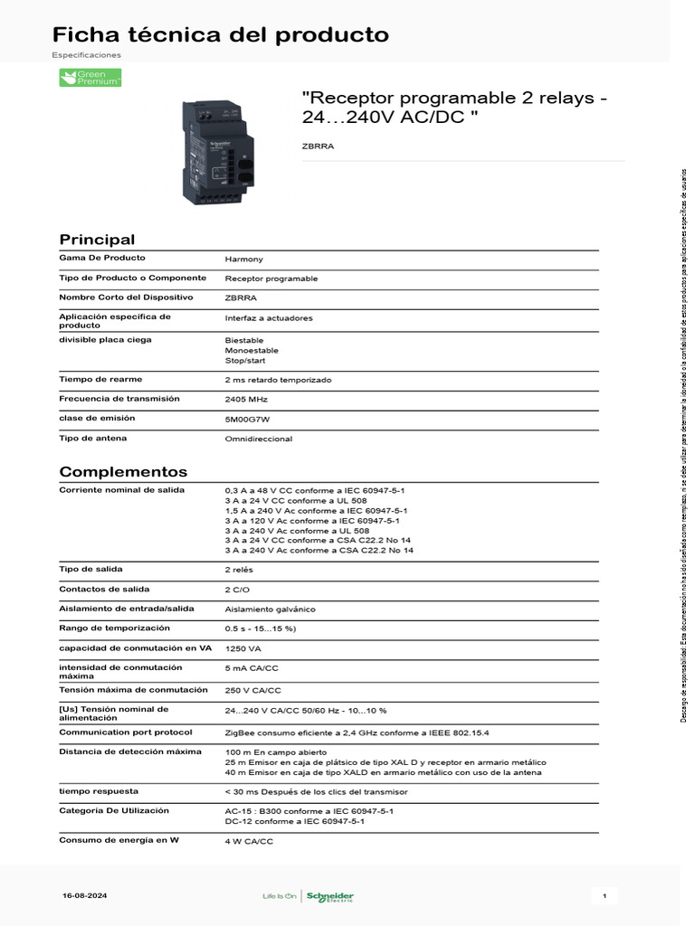 Receptor Programable ZigBee 2 Relés 240V | PDF | Aislador (Electricidad ...