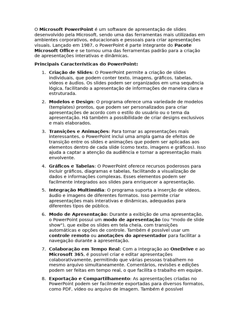 O que é o Microsoft PowerPoint? | PDF | Microsoft Power Point | Microsoft