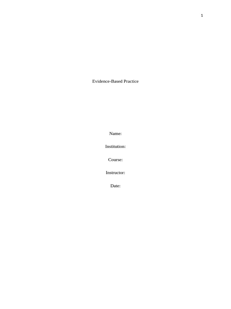Understanding Evidence-Based Practice | PDF