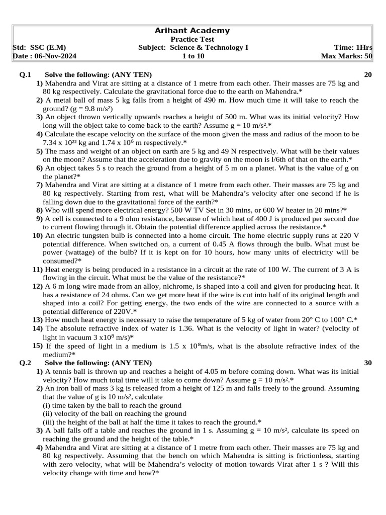 Std X Science I Num Pdf Latent Heat Ice