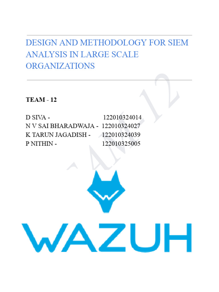 SIEM Analysis Methodology for Wazuh | PDF | Security | Computer Security
