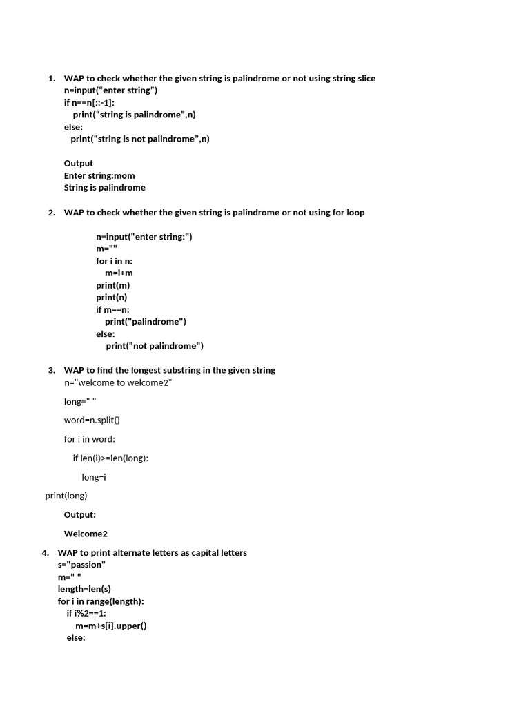 Python String Manipulation Examples | PDF