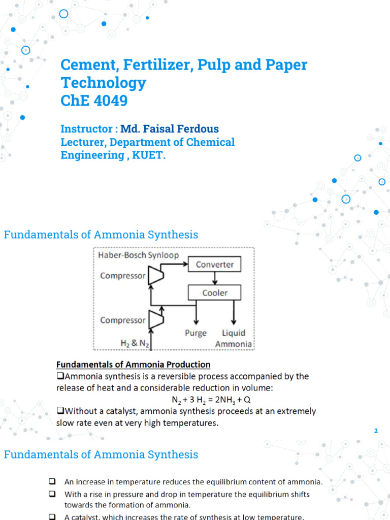 Lecture 5 Ammonia Pdf Chemical Reactor Gases