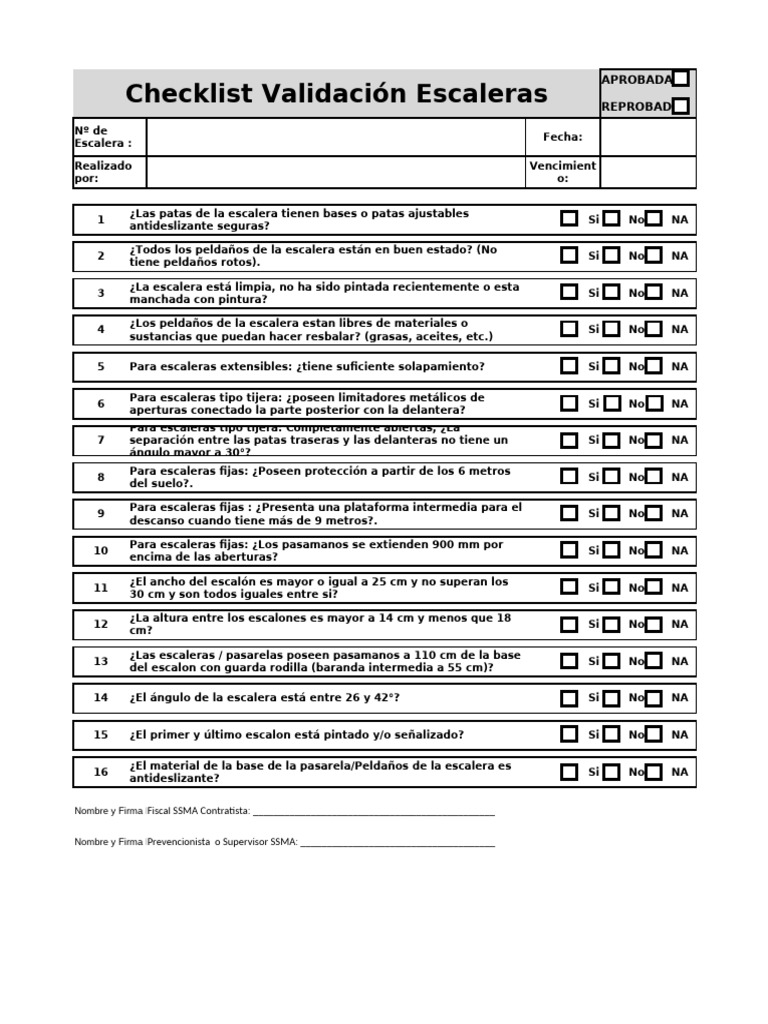 Check List-Escalera | PDF | Escalera