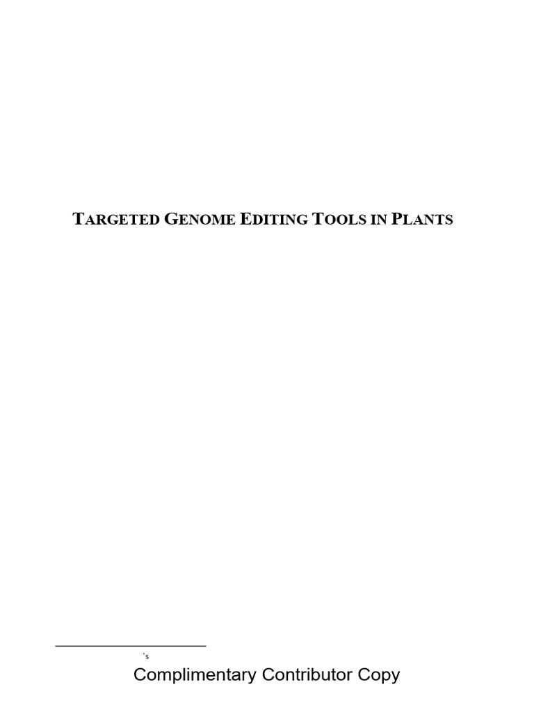Genome Editing in Plants | PDF | Crispr | Dna