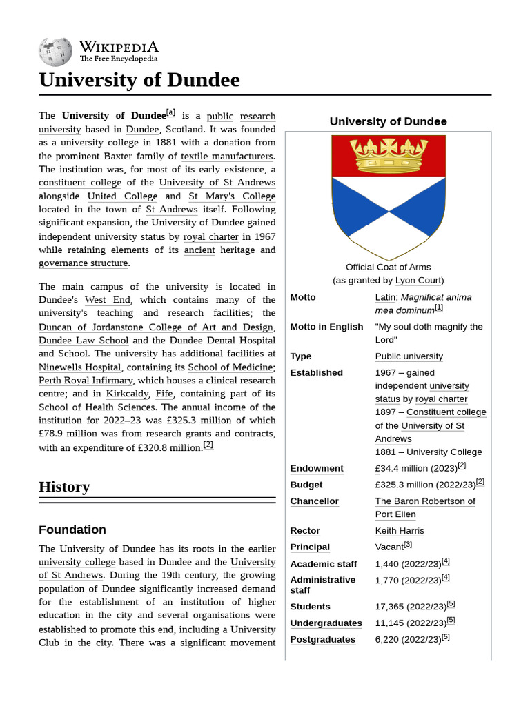 University of Dundee Overview | PDF