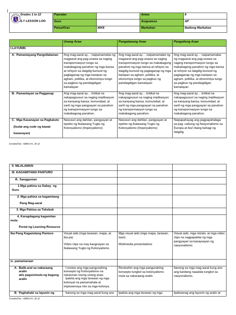 AP8 Q3 WK8 Done | PDF