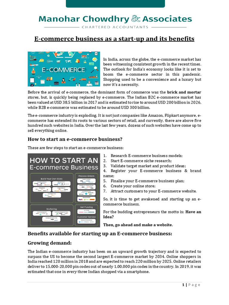 E-Commerce Business As A Start Up and Its Benefits | PDF | E Commerce ...