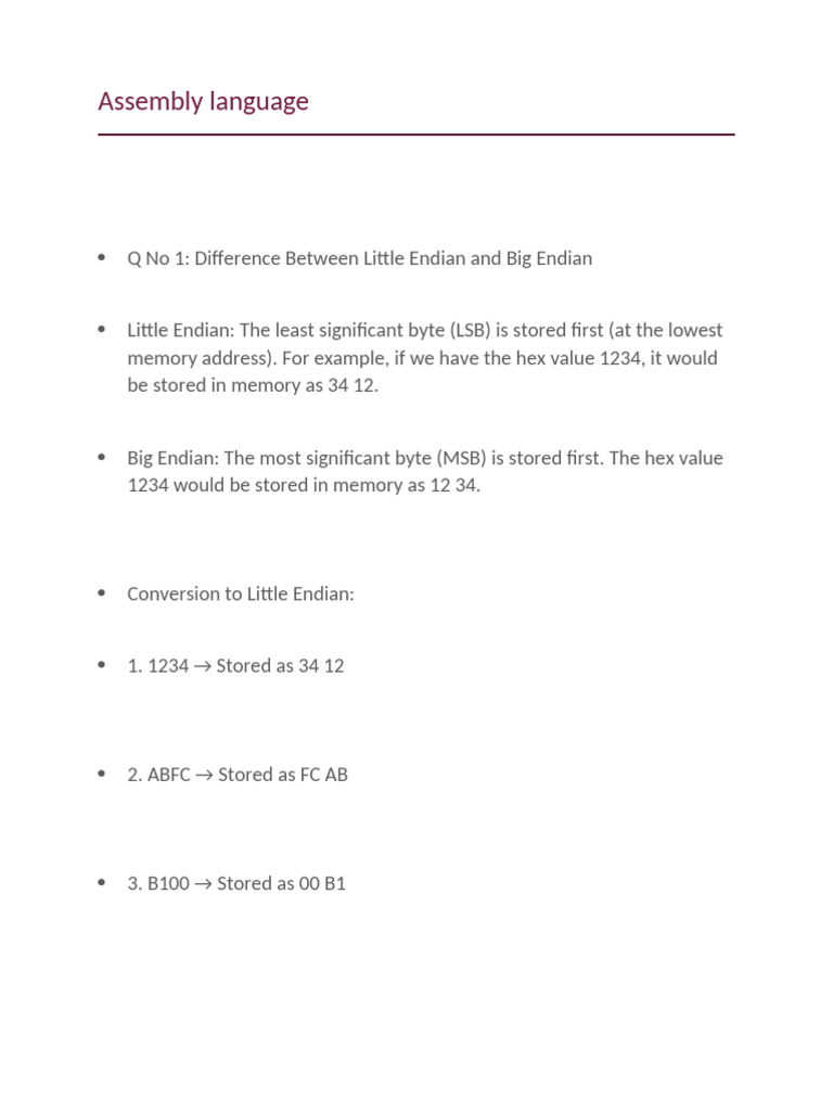 Assembly Language Basics and Examples | PDF | Assembly Language ...