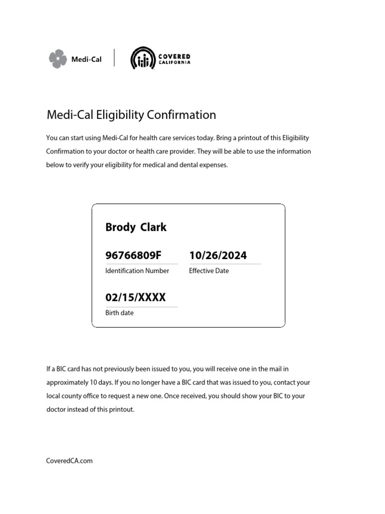 Eligibility Medical Confirmation | PDF