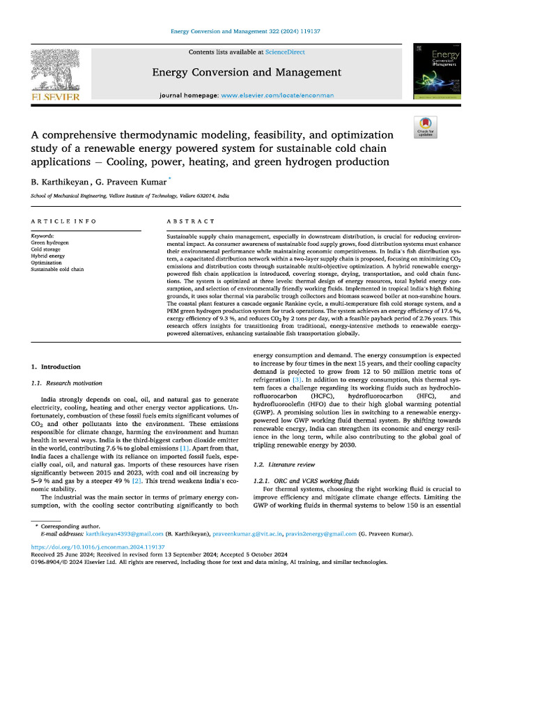 2024 A Comprehensive Thermodynamic Modeling,... Heating, and Green ...