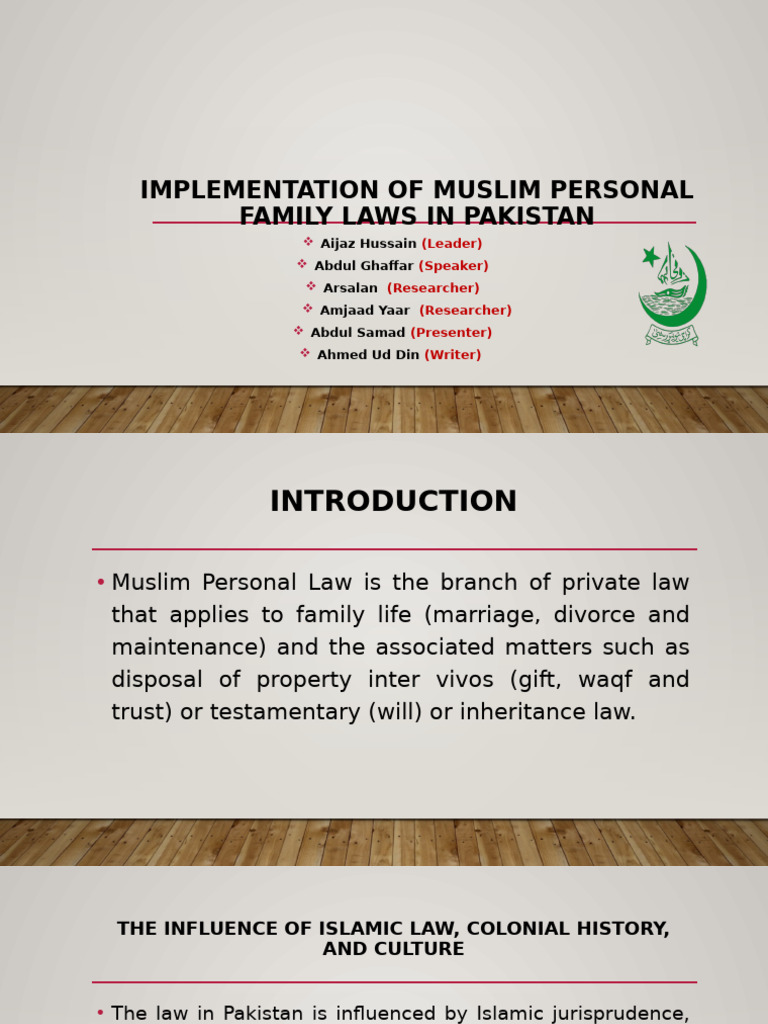 Muslim Family Laws in Pakistan Explained | PDF | Sharia | Marriage