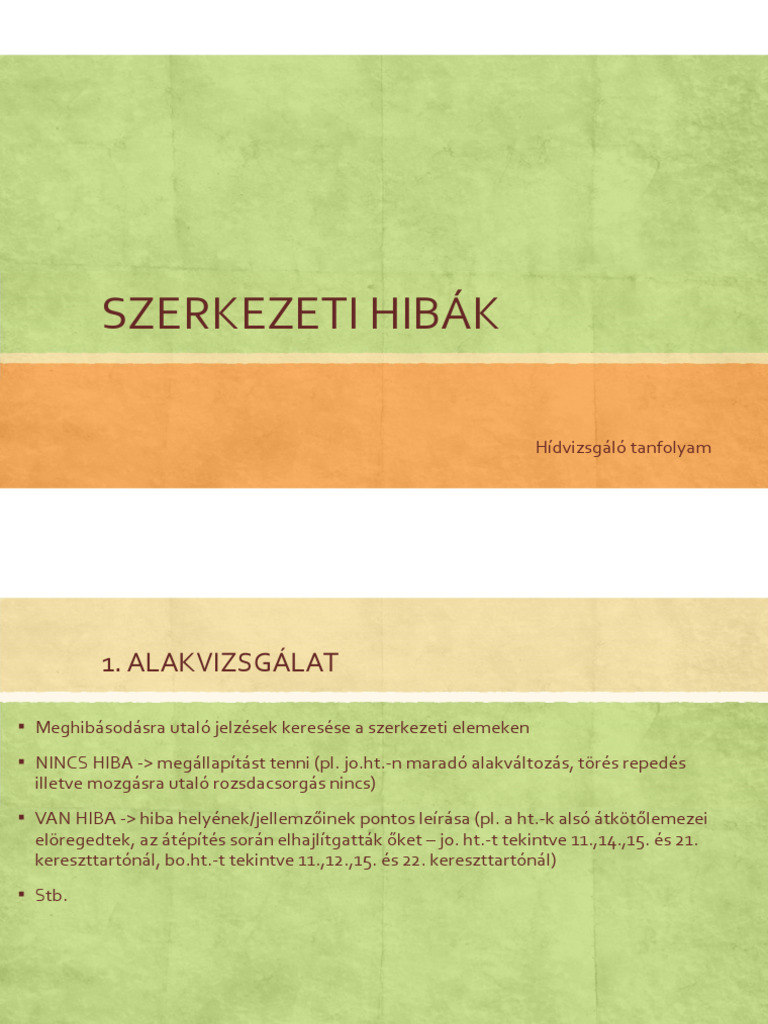 Szerkezeti Hibák Prezentáció | PDF