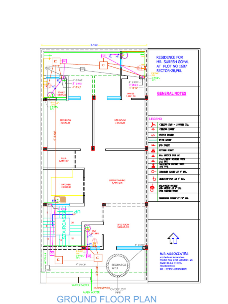 Ground Floor Plan for Residence Design | PDF | Hydraulic Engineering ...