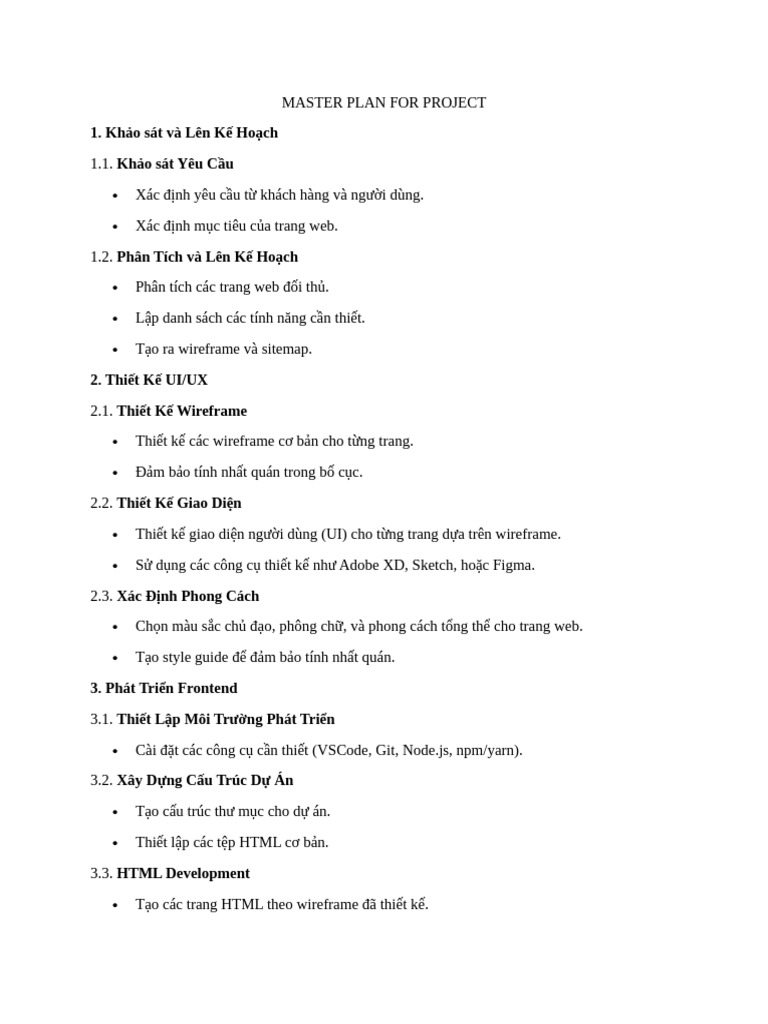 Master Plan For Project | PDF