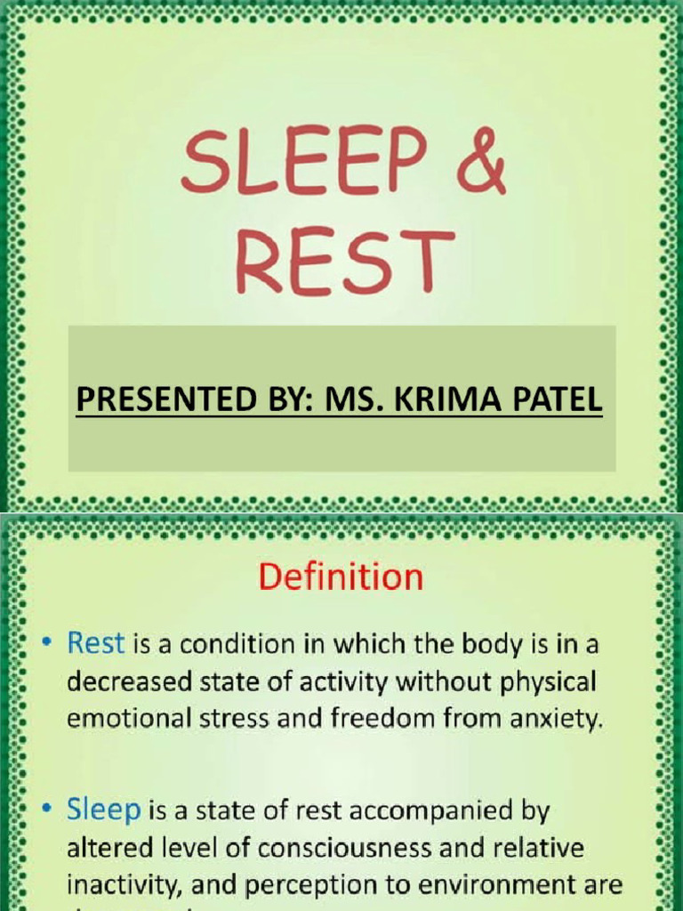 Rest and Sleep | PDF