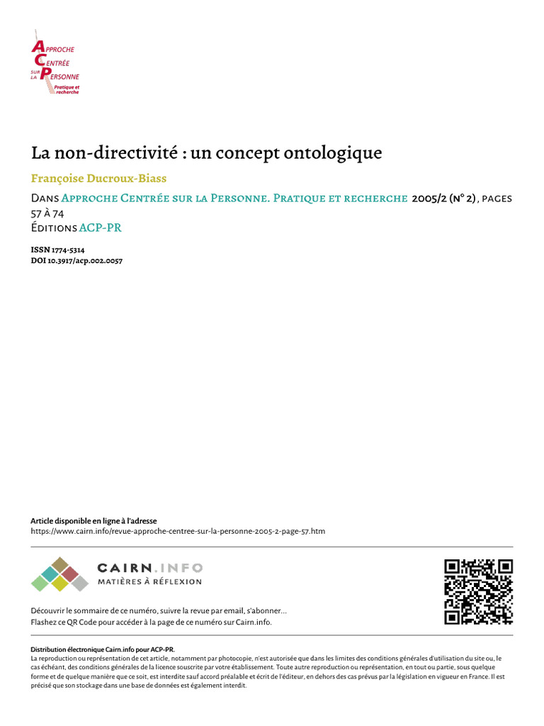 La non-directivité en approche centrée | PDF | Phénoménologie ...