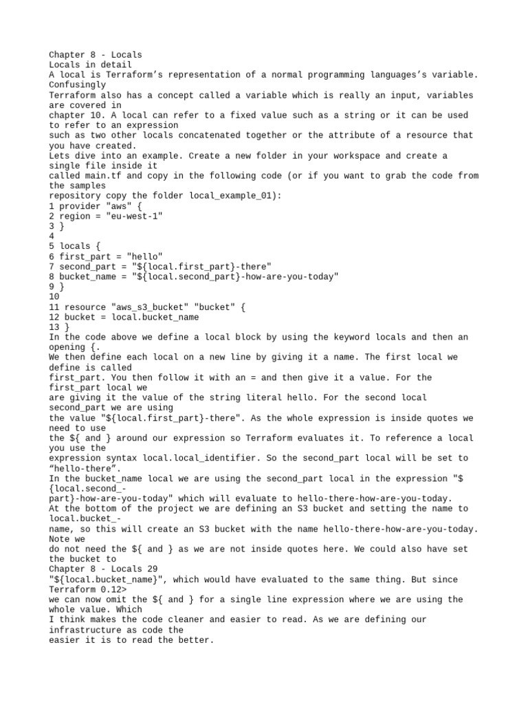 Terraform locals pdf parameter computer programming boolean