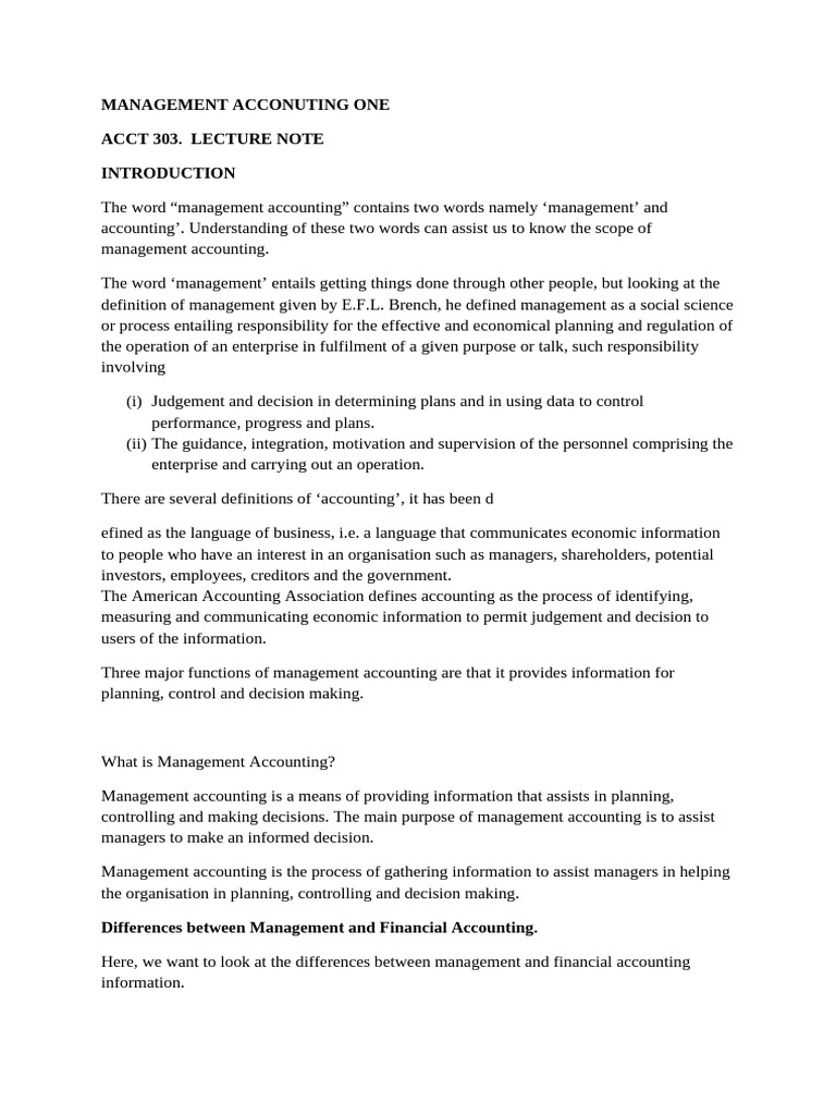 0_MANAGEMENT ACCOUNTING Unfiltered 1 NOTE. | PDF | Financial Accounting ...