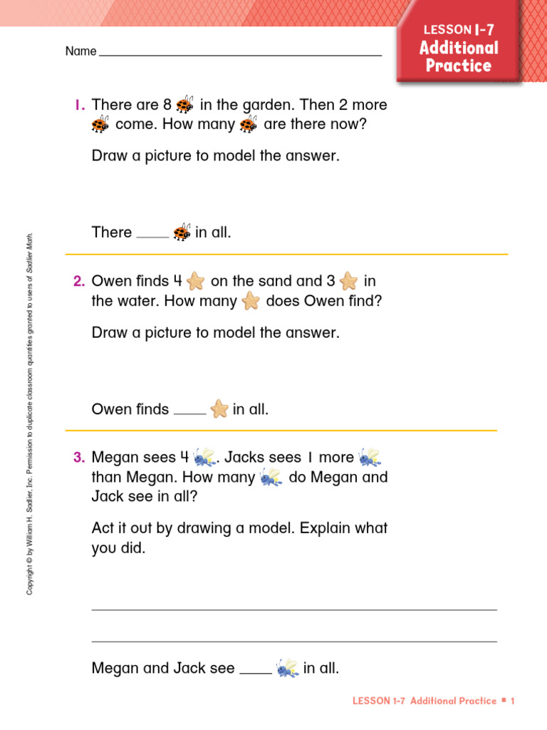 Chapter 1 Lesson 7 Math Problems | PDF | Copyright Law | Freedom Of ...
