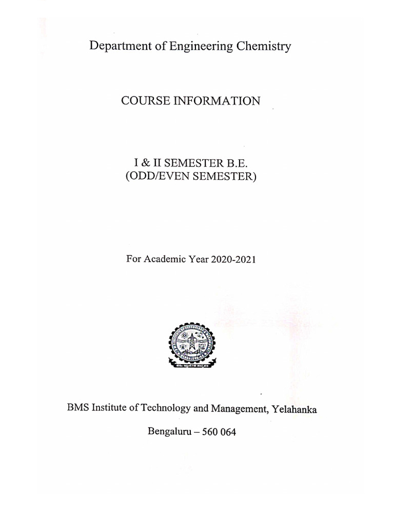 Engineering Chemistry Course Outcomes | PDF | Corrosion | Electrochemistry