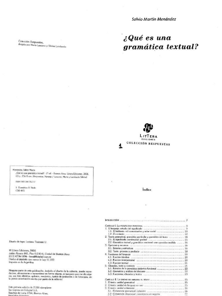 Gramática Textual y Enseñanza del Lenguaje | PDF | Gramática | Mecánica ...