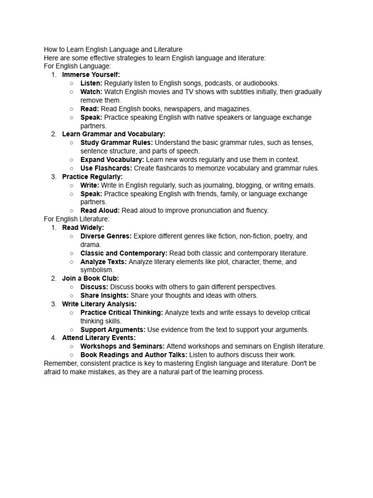 How we learn english language and literature pdf