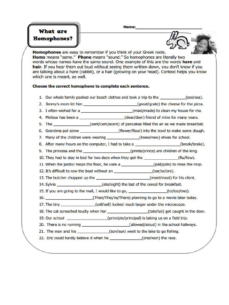 Homophones | PDF