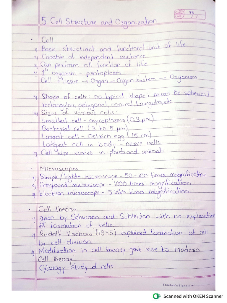 Biology 5. Cell Structure and Organization | PDF