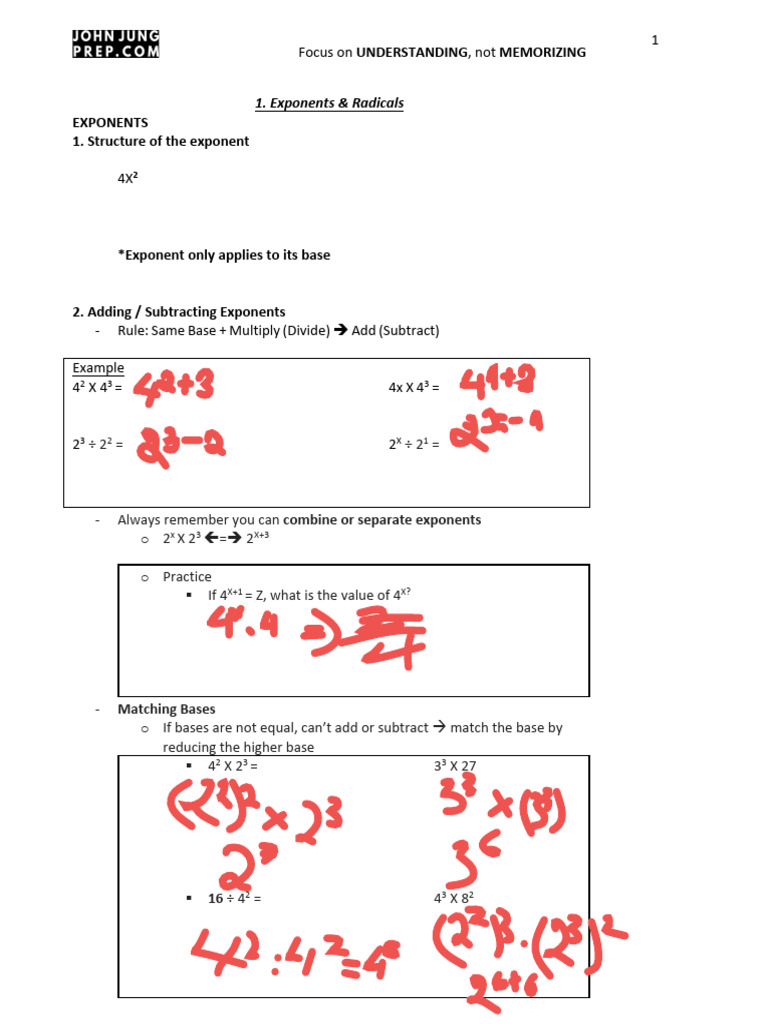 Exponents Worksheet | PDF
