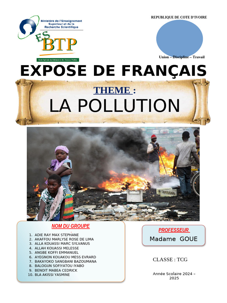 Exposé sur la Pollution et ses Impacts | PDF | la pollution ...