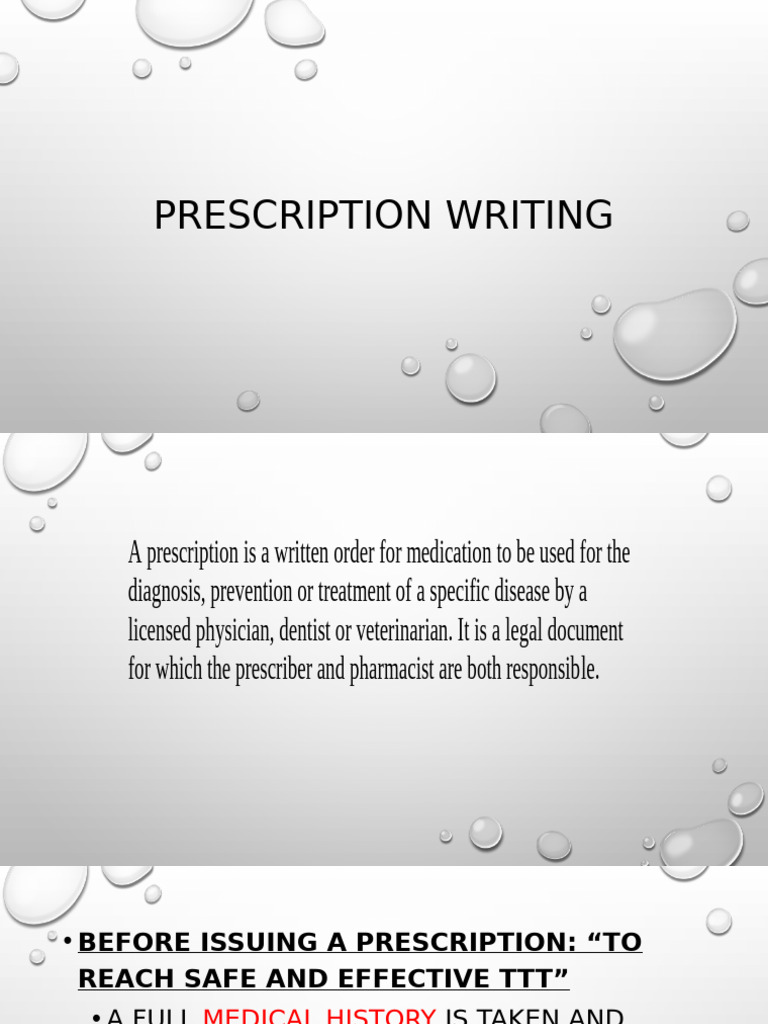 Prescription Writing New | PDF | Prescription Drugs | Over The Counter Drug
