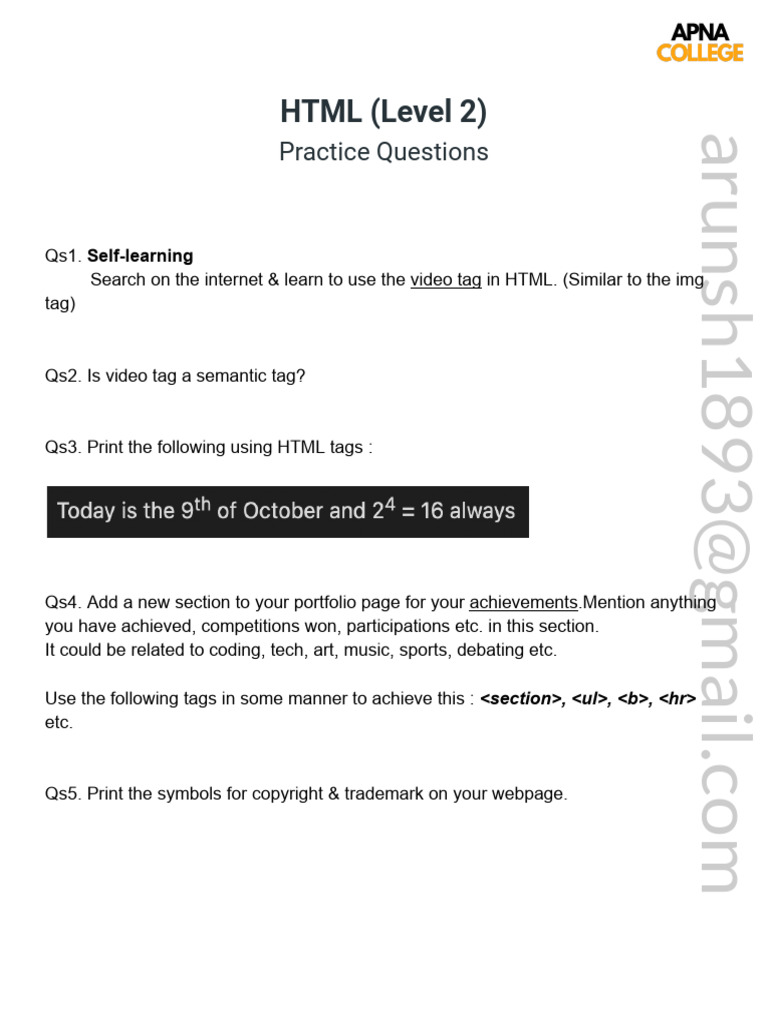 HTML Level 2 (QS) | PDF