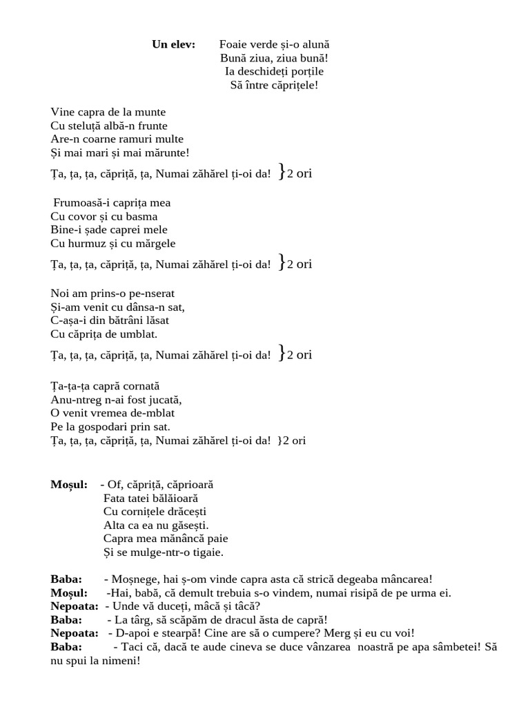 Vine Capra de La Muntecu Steluta Alba | PDF