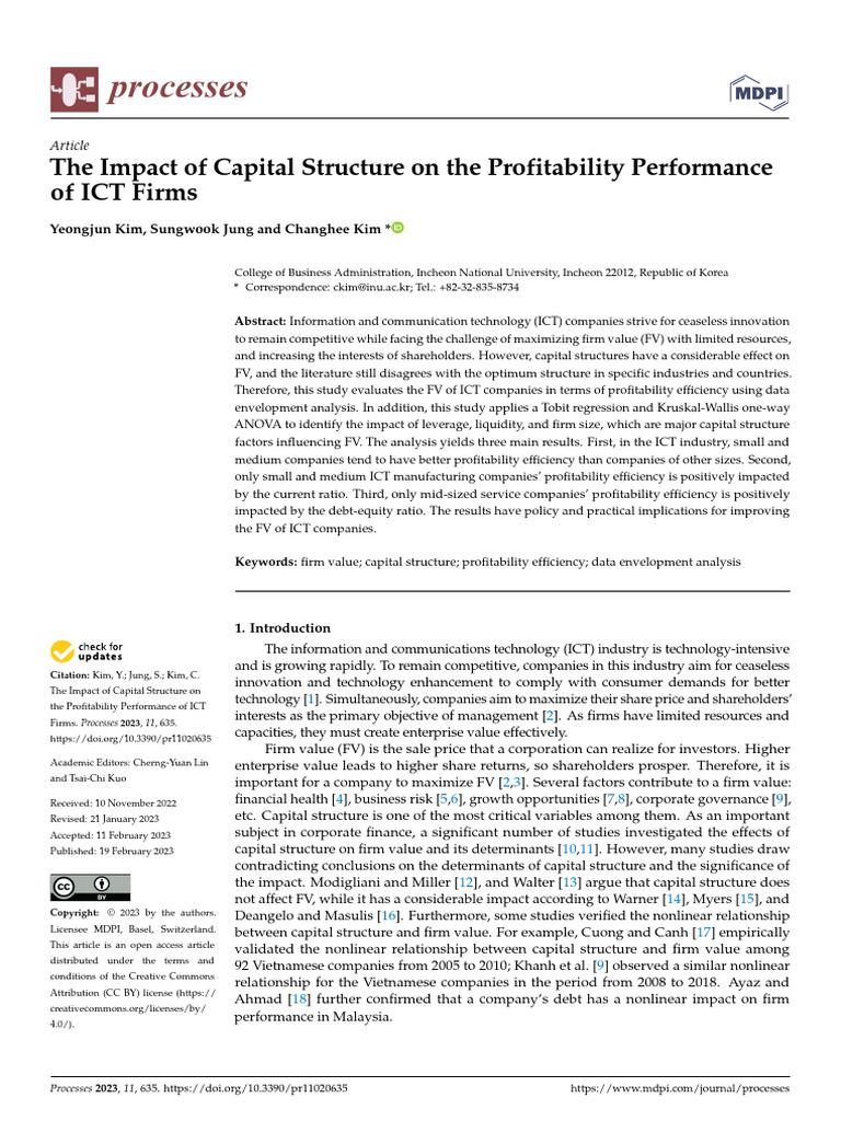 processes-11-00635 | PDF | Capital Structure | Leverage (Finance)