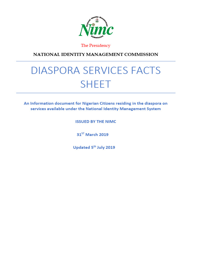 Data-facts-sheet-NIMC | PDF | Identity Document | Access Control