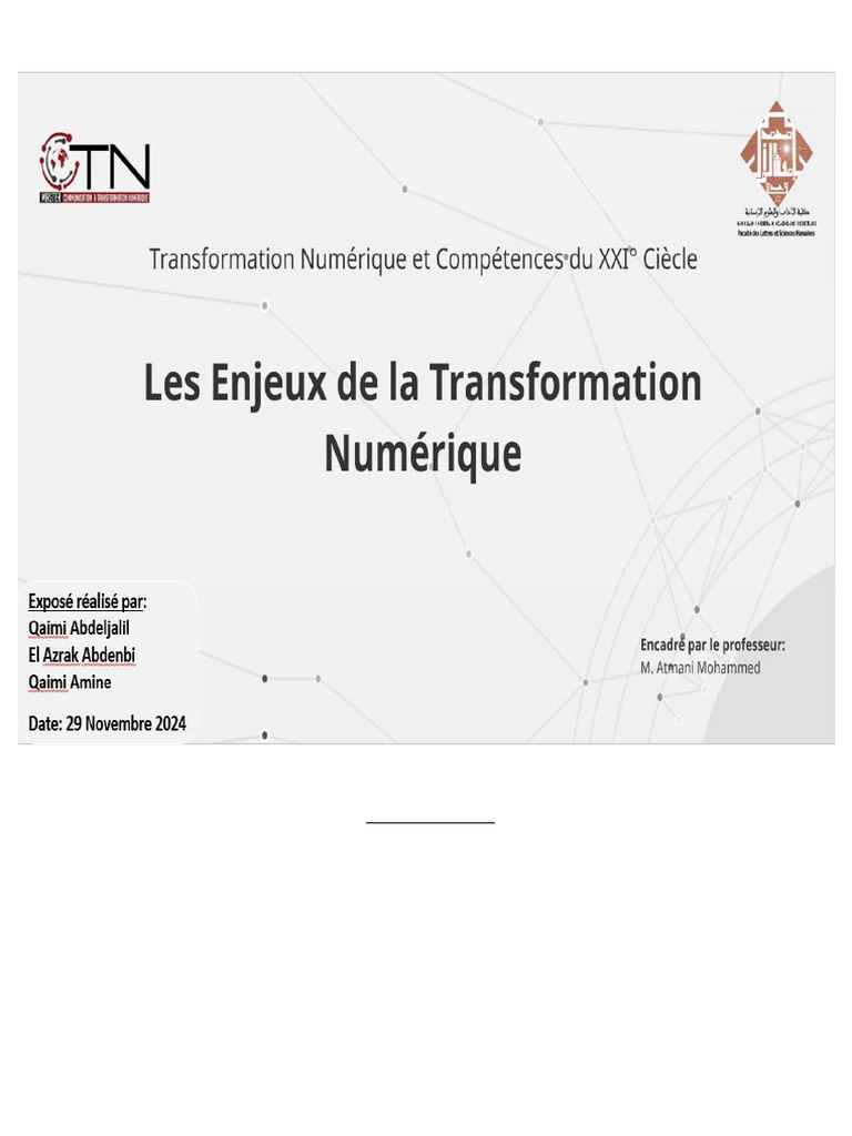 Enjeux éthiques de la transformation numérique | PDF | Sécurité des ...