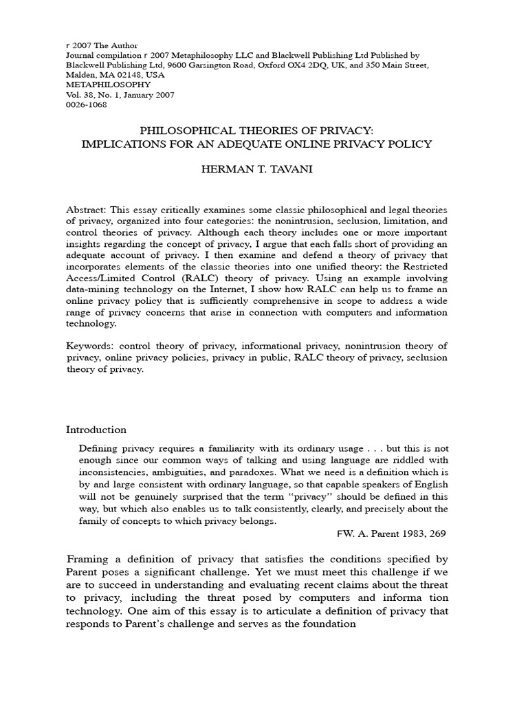 Privacy Theories and Online Policy Insights | PDF | Privacy | Data Mining