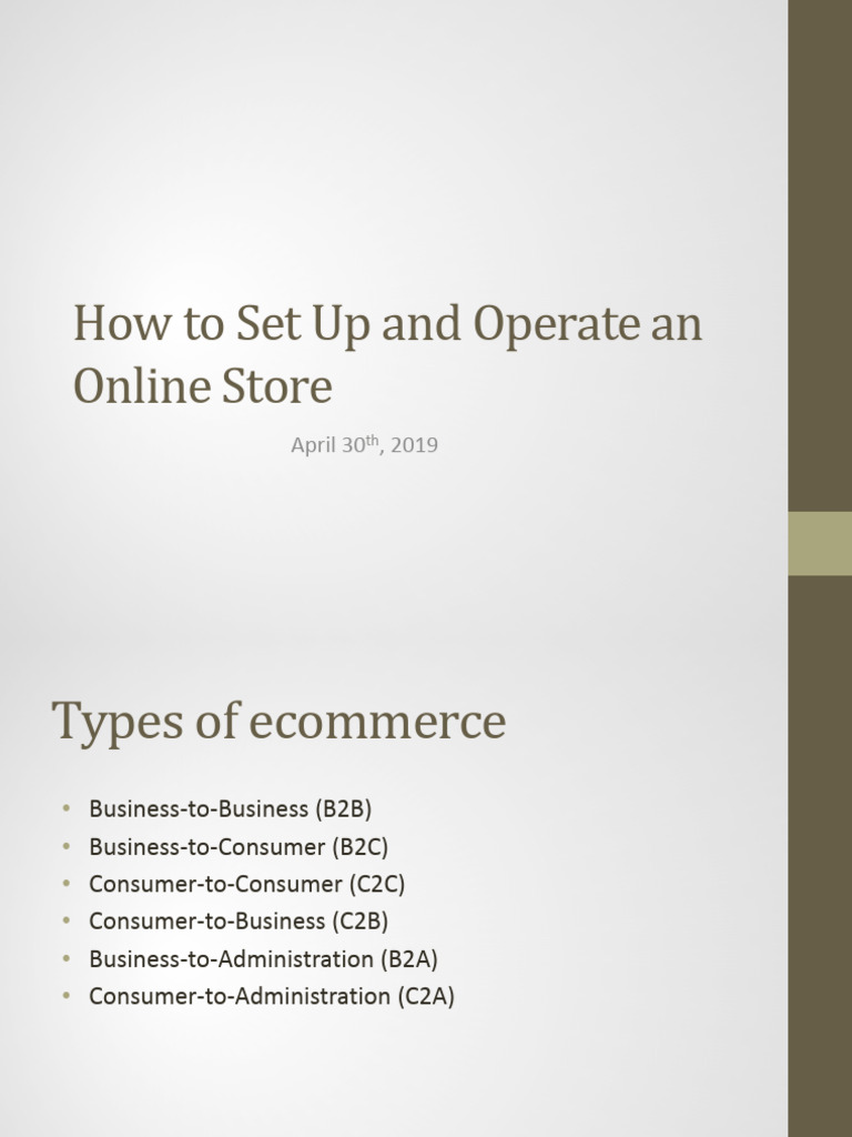 How To Set Up and Operate An Online Store | PDF | Online Shopping ...