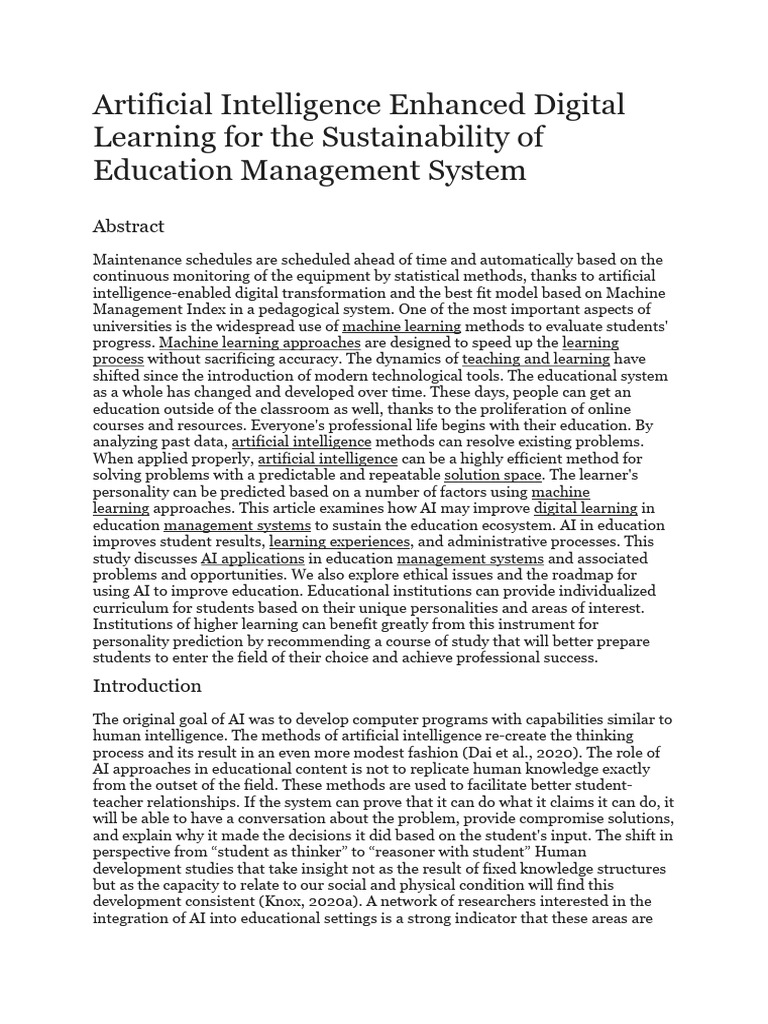 AI-Driven Digital Learning in Education | PDF | Artificial Intelligence ...