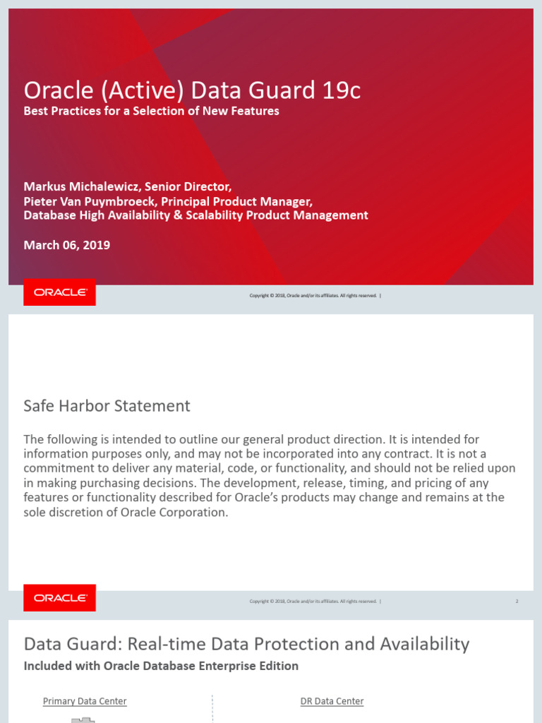 Active Data Guard - 19c-New-Features-5515417 | PDF | Databases ...