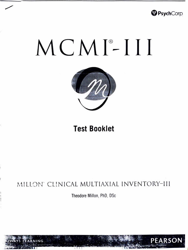 MCMI-III Test Booklet Overview | PDF | Thought | Mind
