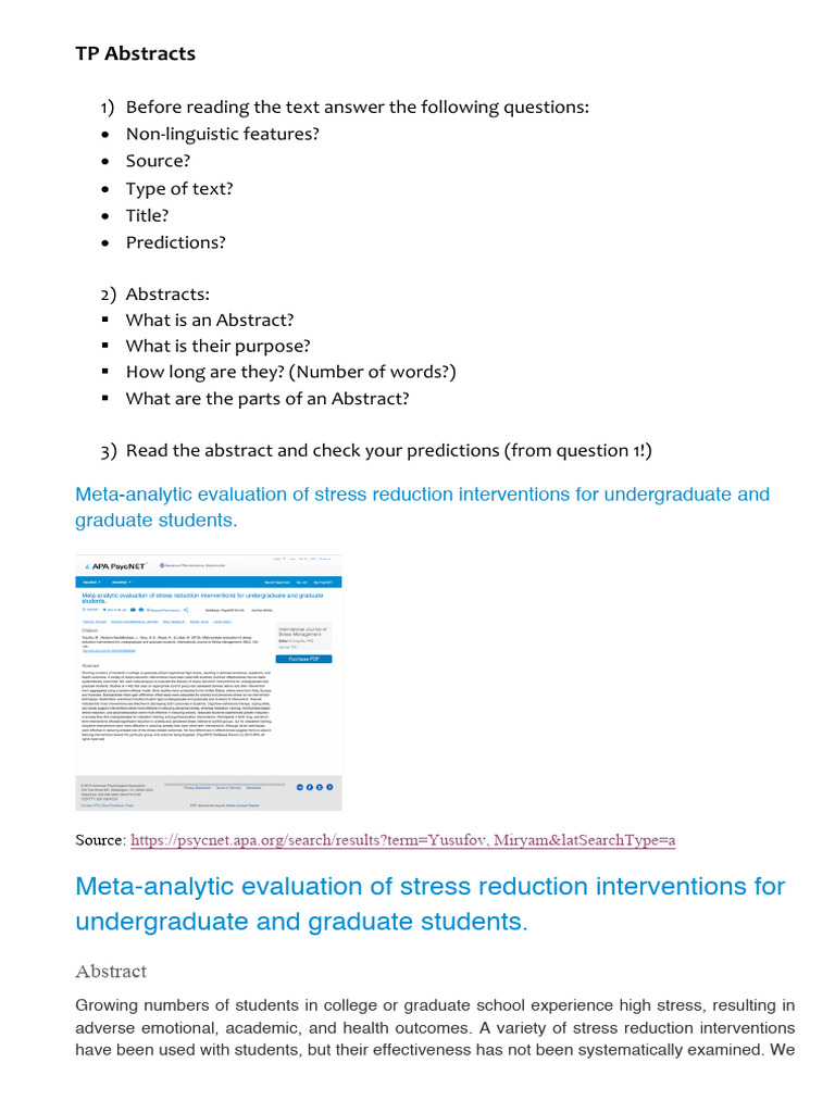 Stress Reduction Interventions for Students | PDF | Stress Management ...
